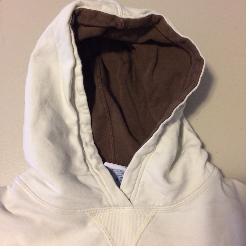 Women’s Russell Athletic Sweatshirt Hoodie Size Medium Cream and Brown Cute Top